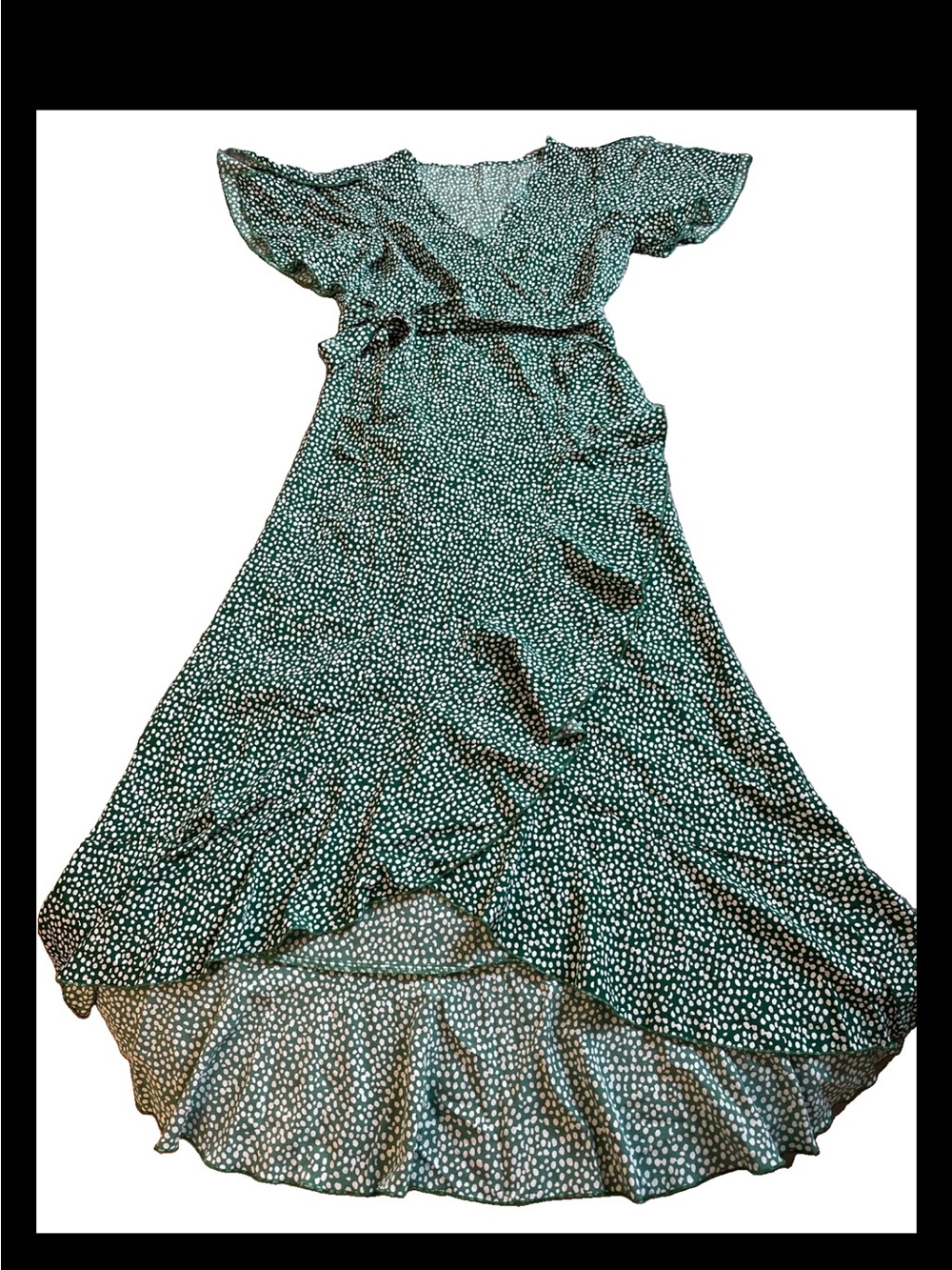 Cupshe Teal Green Polka Dot High-Low Dress